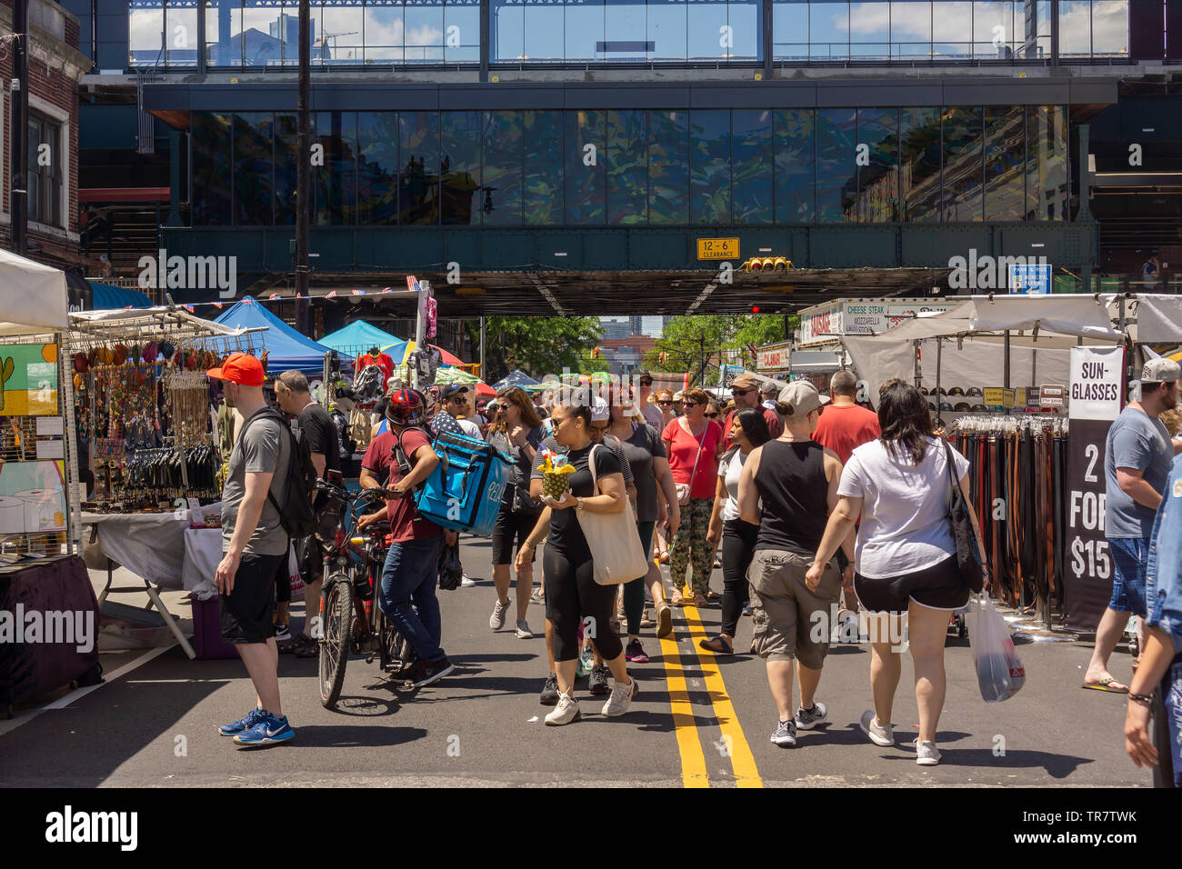 Street fair in the Astoria neighborhood of Queens in New York on Monday