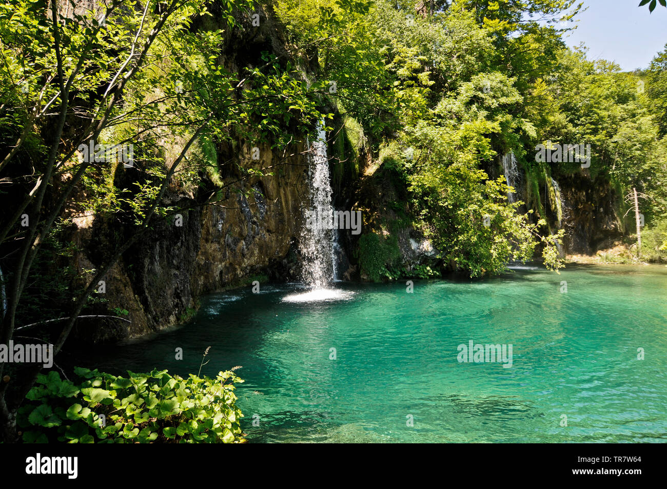 Waterfalls at Plitvitce Lakes, Croatia Stock Photo