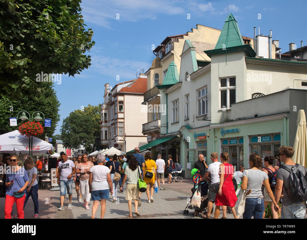 Bohaterow Monte Cassino street in Sopot. Poland Stock Photo