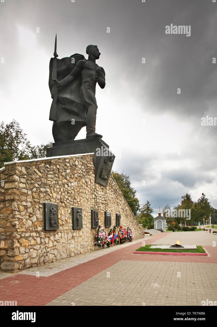 Memorial of Defenders of fatherland in Yukhnov. Kaluga Oblast. Russia Stock Photo