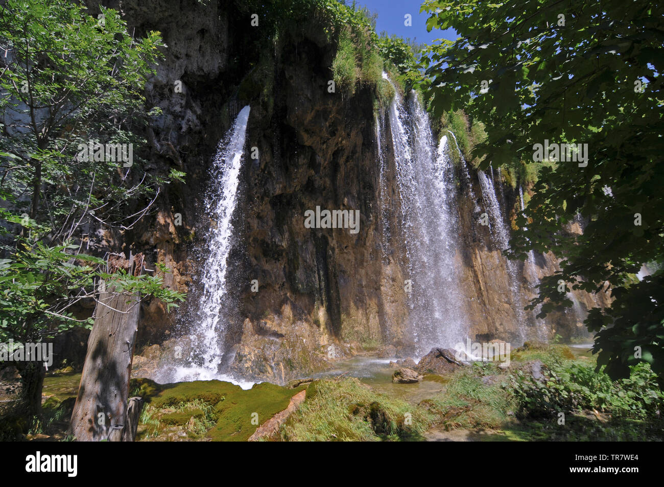 Waterfalls at Plitvitce Lakes, Croatia Stock Photo