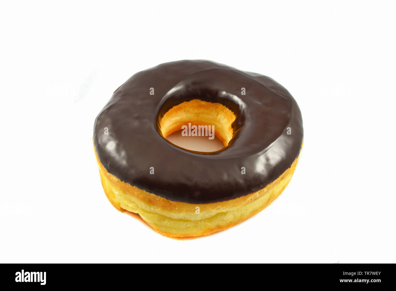 doughnut - Chocolate donut isolated on white background Stock Photo