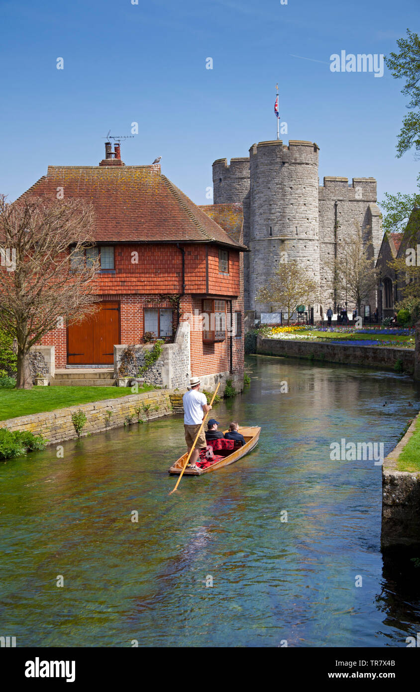 Punt sightseeing tour, Canterbury, England, UK Stock Photo