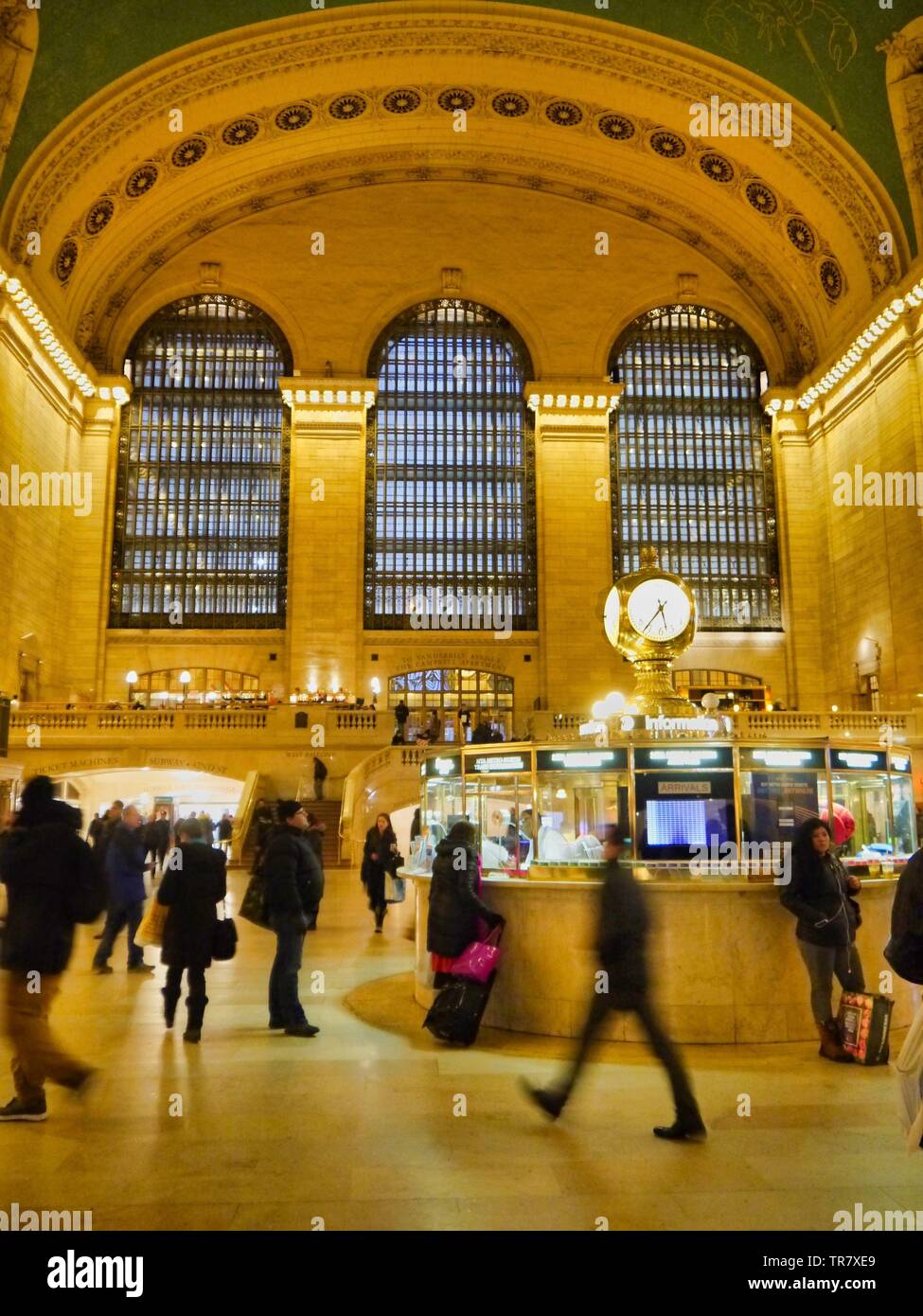 People walking inside New York Central Station Stock Photo