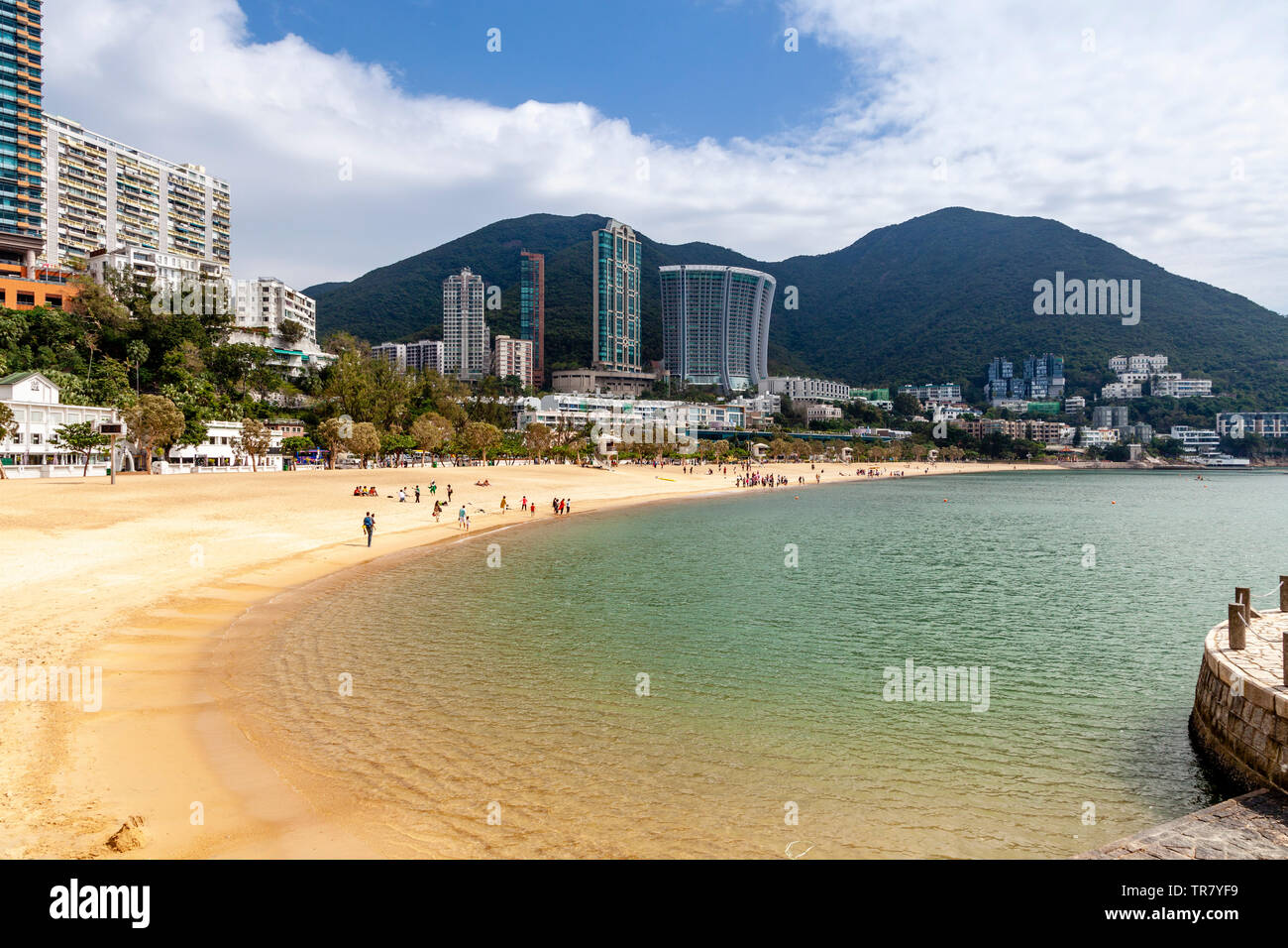 The Sandy Beach At Repulse Bay, Hong Kong, China Stock Photo