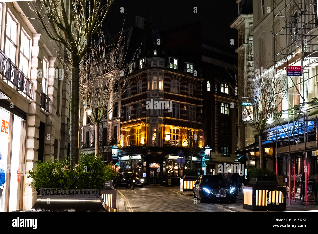 London, view of Regent St at night Stock Photo