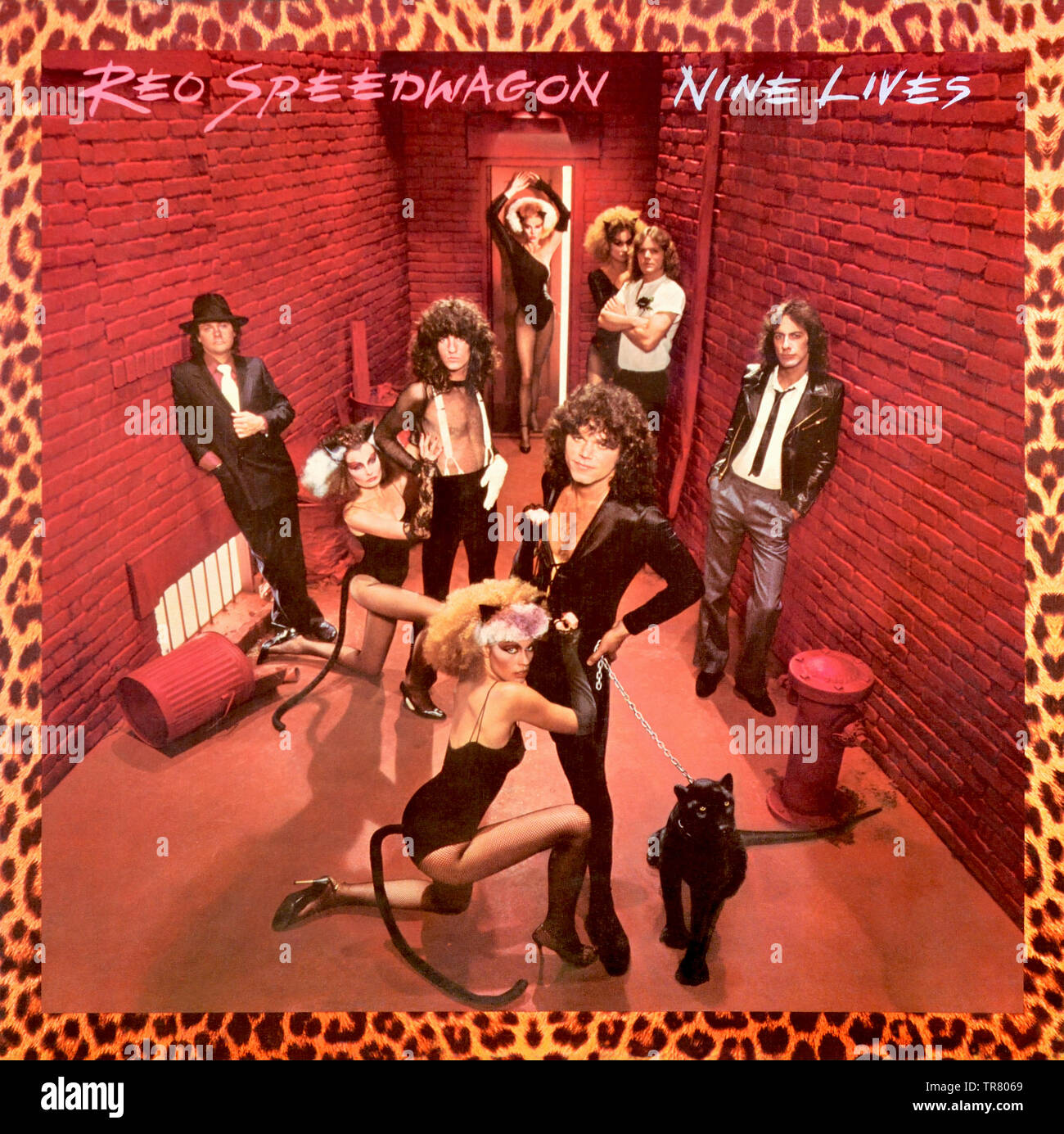Reo Speedwagon - original vinyl album cover - Nine Lives - 1979 Stock Photo