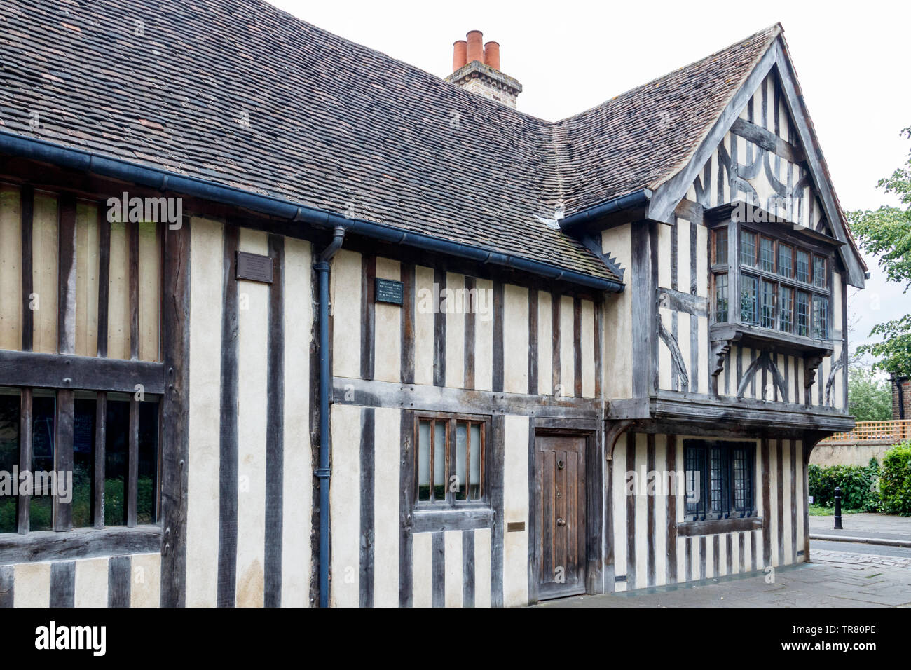 The timber-framed Hall House, known locally as the 'Ancient House', a 15th-Century Tudor dwelling in Church Lane, Walthamstow Village, London, UK Stock Photo