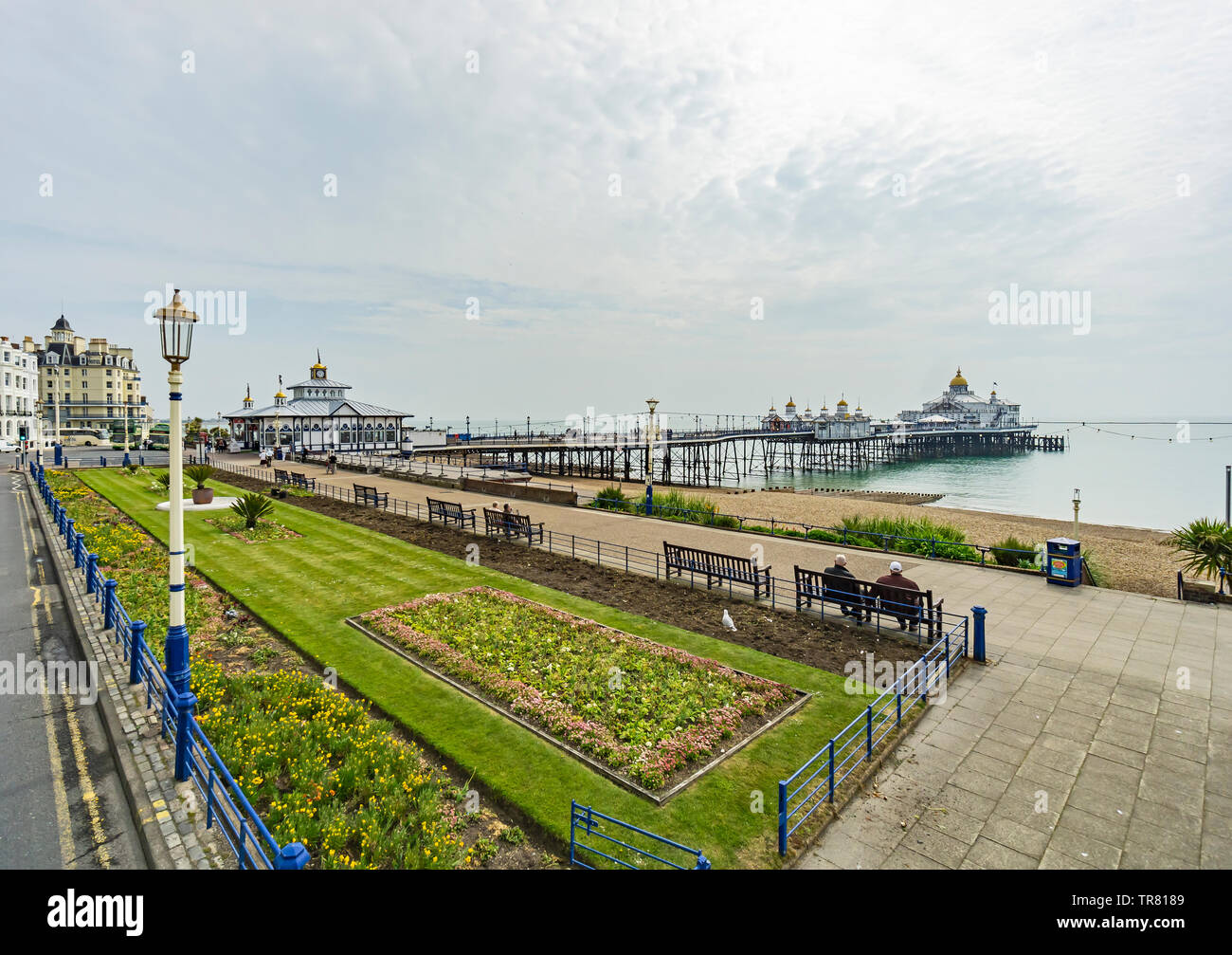 Carpet Gardens with Eastbourne pier At Grand Parade Eastbourne East Sussex England UK Stock Photo