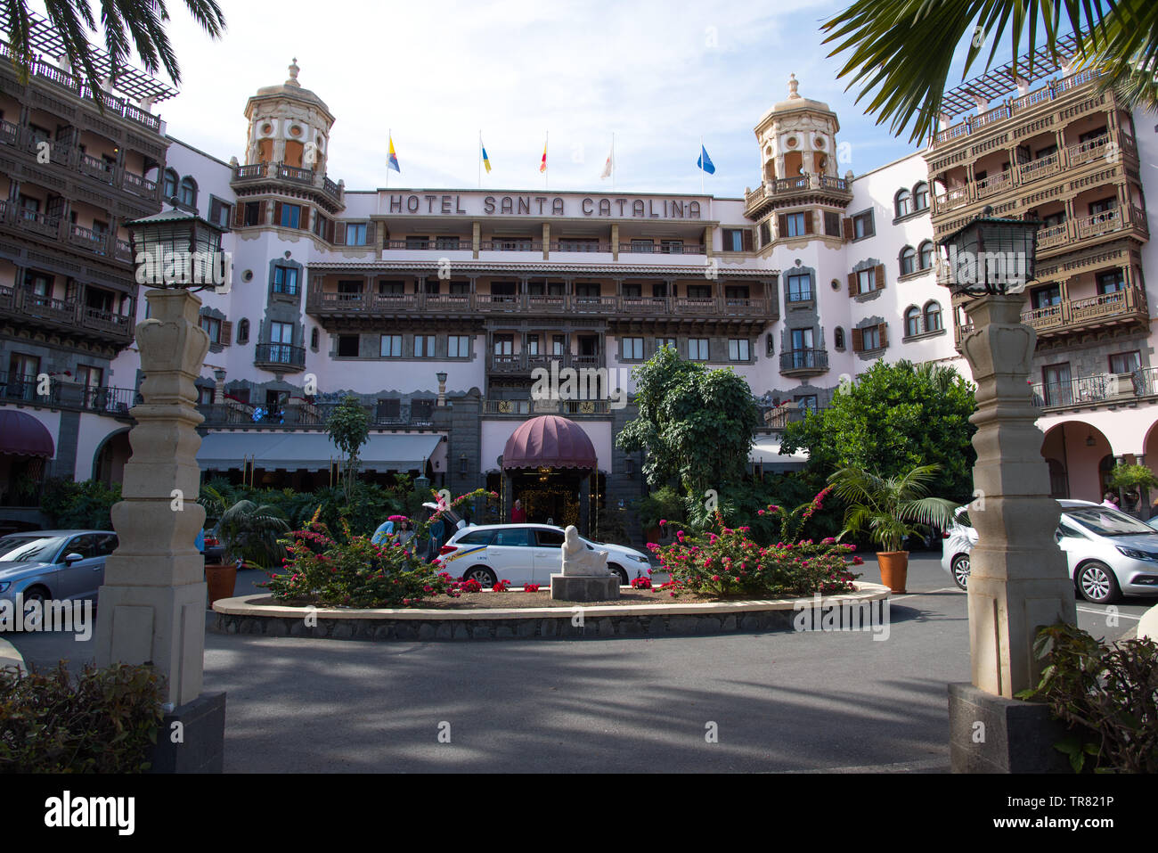 Las Palmas, Gran Canaria, Spain - 31 December, 2017. Entrance to a Royal Hideaway Hotel,  Santa Catalina in Park Doramas Stock Photo