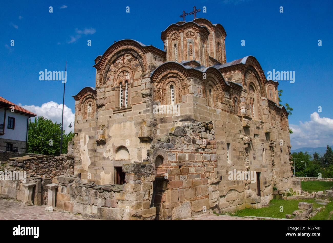 Orthodox temple - St. George - Macedonia – Kumanovo - Staro Nagoričane Stock Photo
