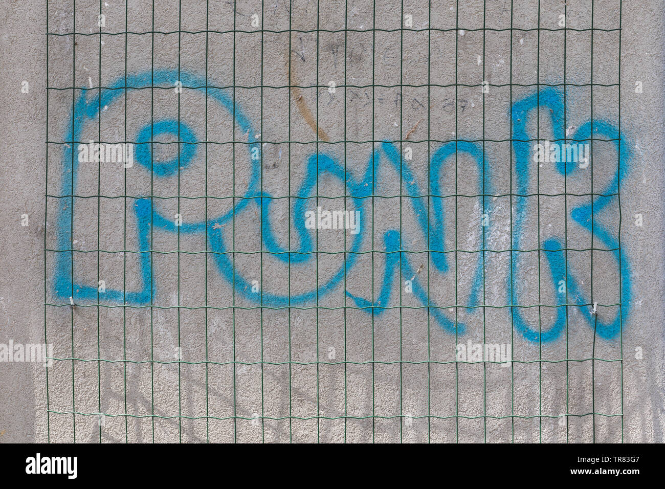 Word PUNK sprayed on wall Stock Photo Alamy