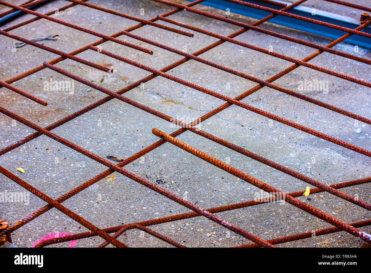 Rusty rebar prepared for concrete pouring Stock Photo Alamy