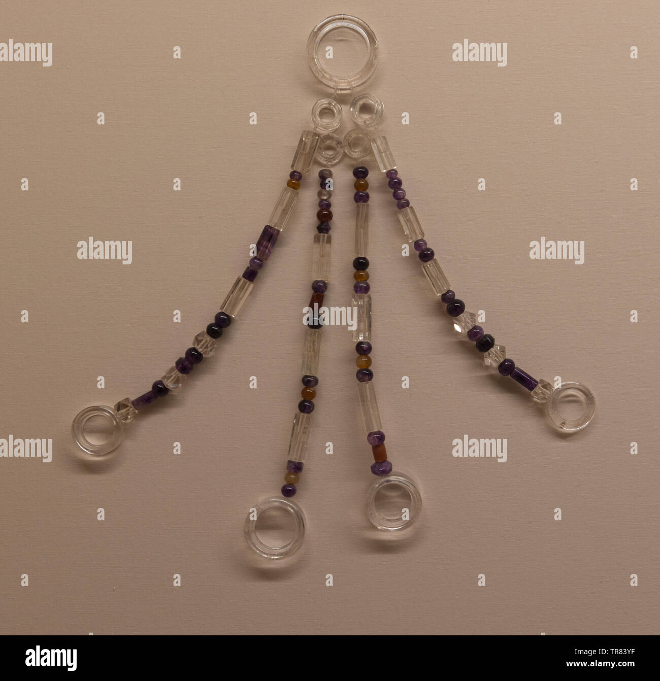 Crystal and agate ornament. The Warring States Period (475-221 BC). Shandong Museum. Stock Photo