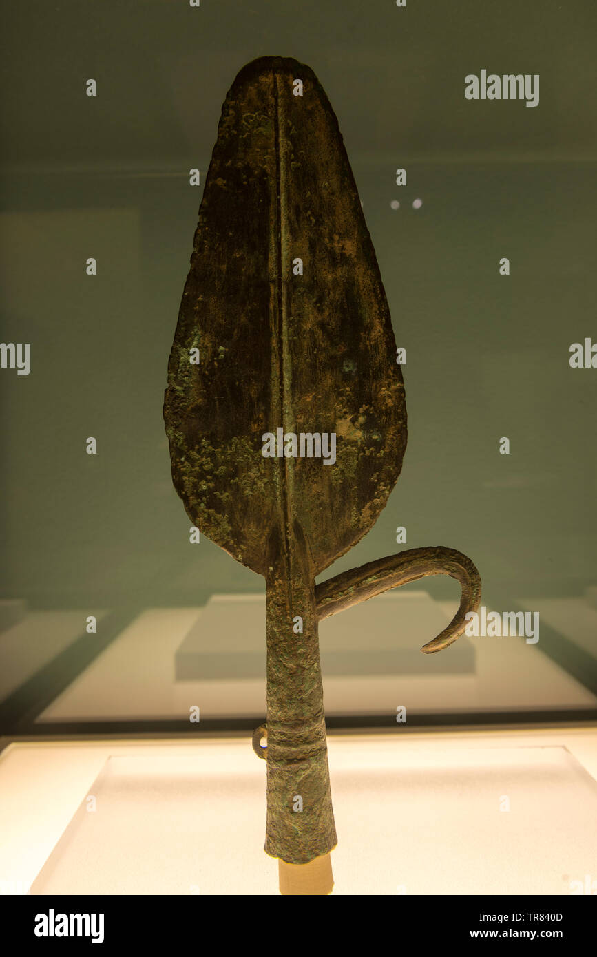 Bronze Spear. ca.1000 BC. Turbino Culture. National Museum of China. Stock Photo