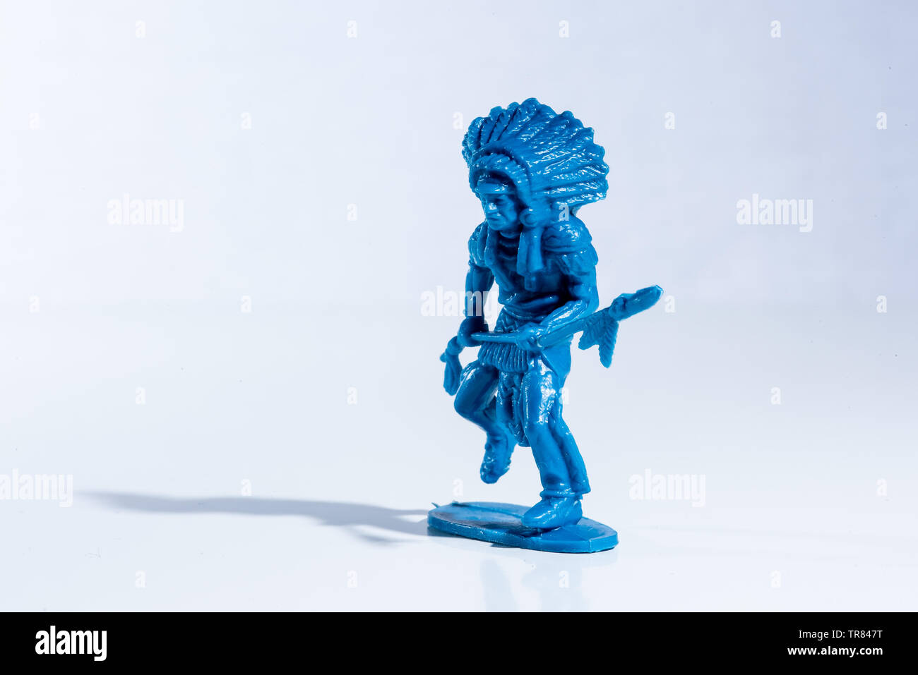 Blue indian plastic toy figures Stock Photo Alamy
