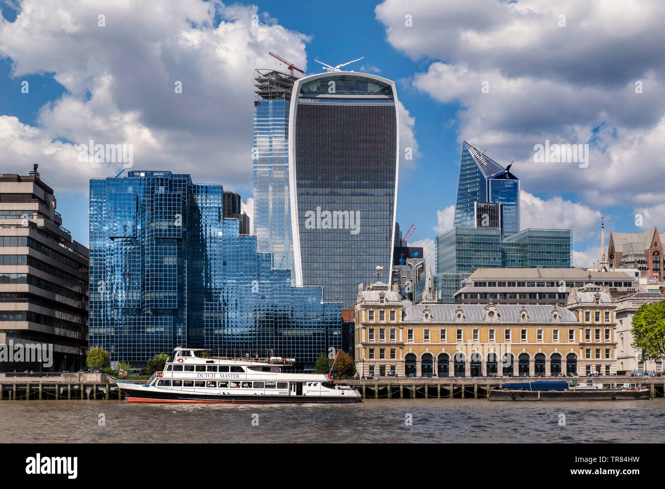 20 Fenchurch Street 'Walkie Talkie' building dominating skyline with Old Billingsgate and Northern & Shell buildings on The River Thames London EC3 UK Stock Photo