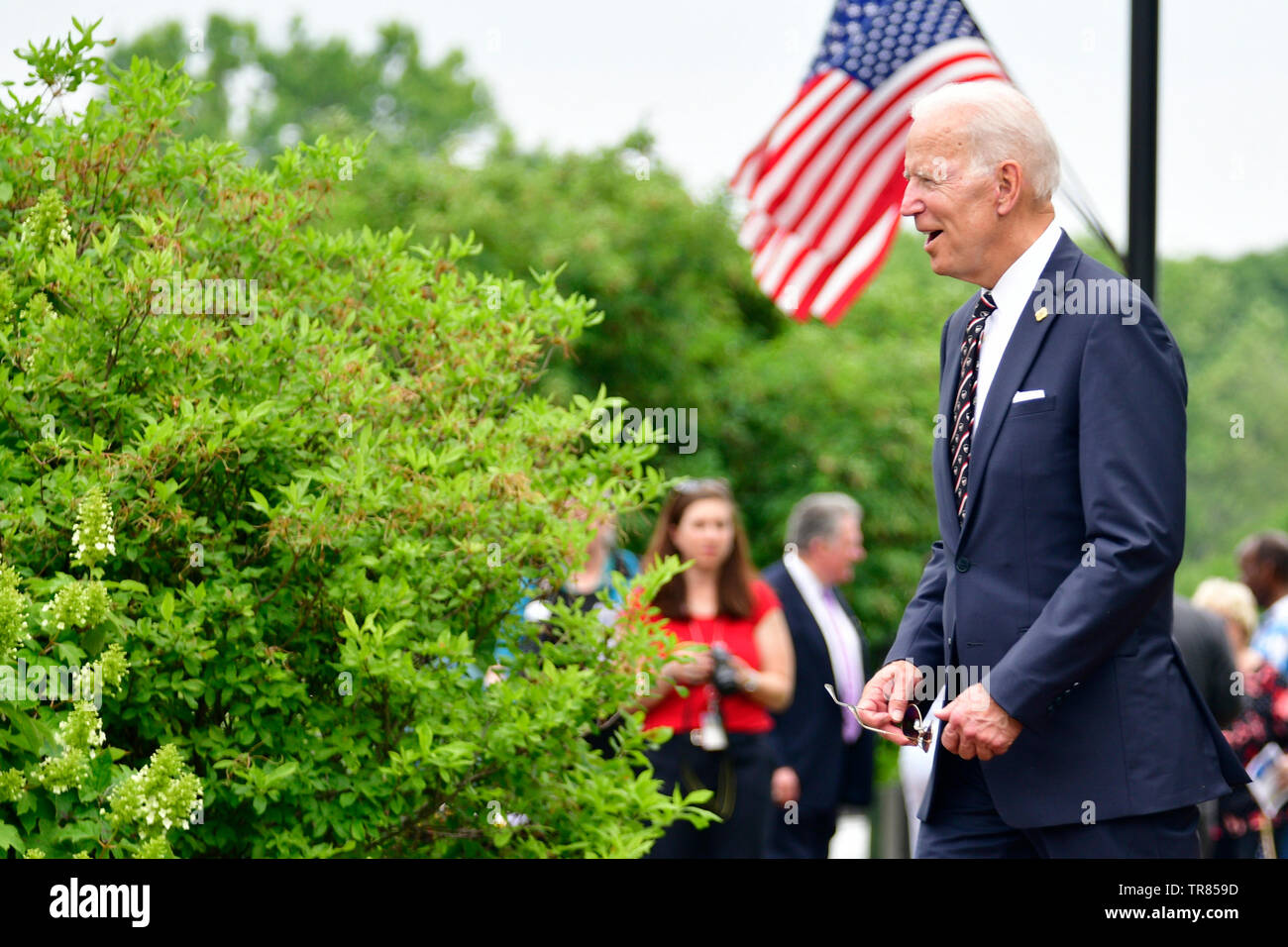 New Castle, USA. 30th May, 2019. Former Vice President Joe Biden, with