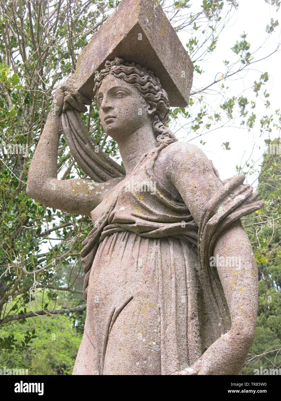 Ornate stone statues abound in the grounds of the Villa Farnese; this