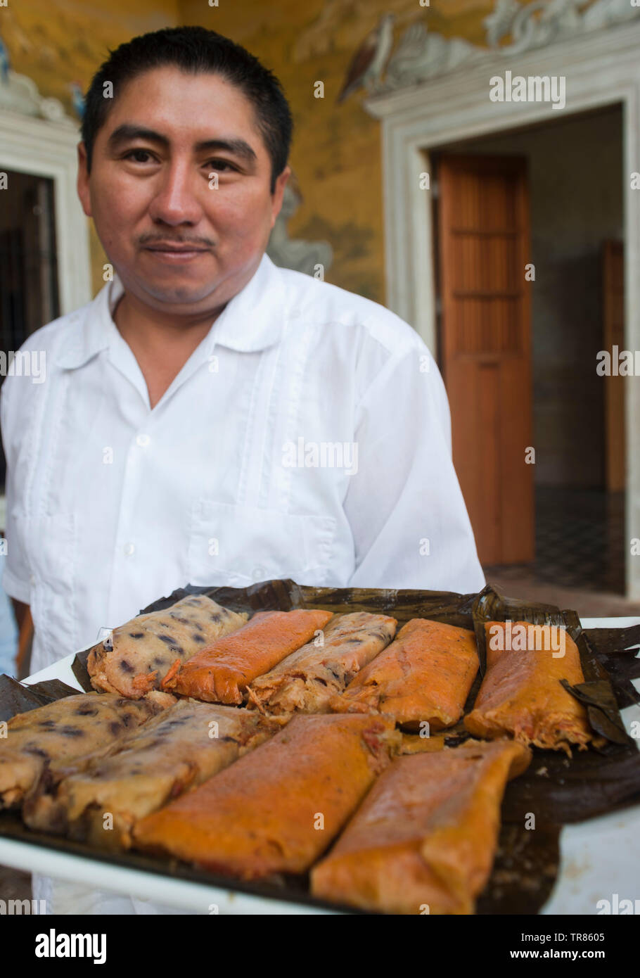 Tamales, Hacienda Tekik de Regil, Timucuy, Yucatan, Mexico Stock Photo