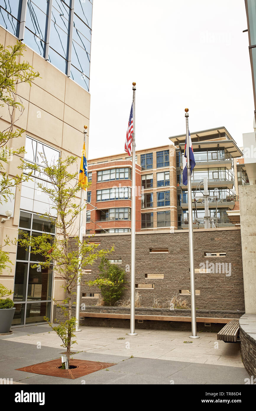 Modern condos and highrise buildings in the Riverfront Park