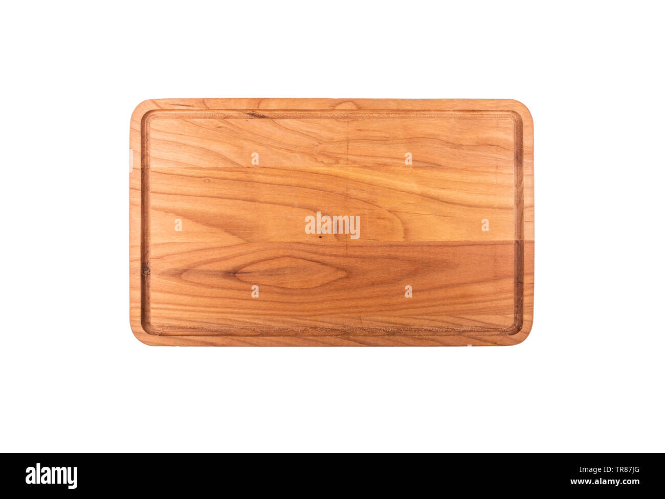 Cutting board top view from above isolated on white background clipping ...