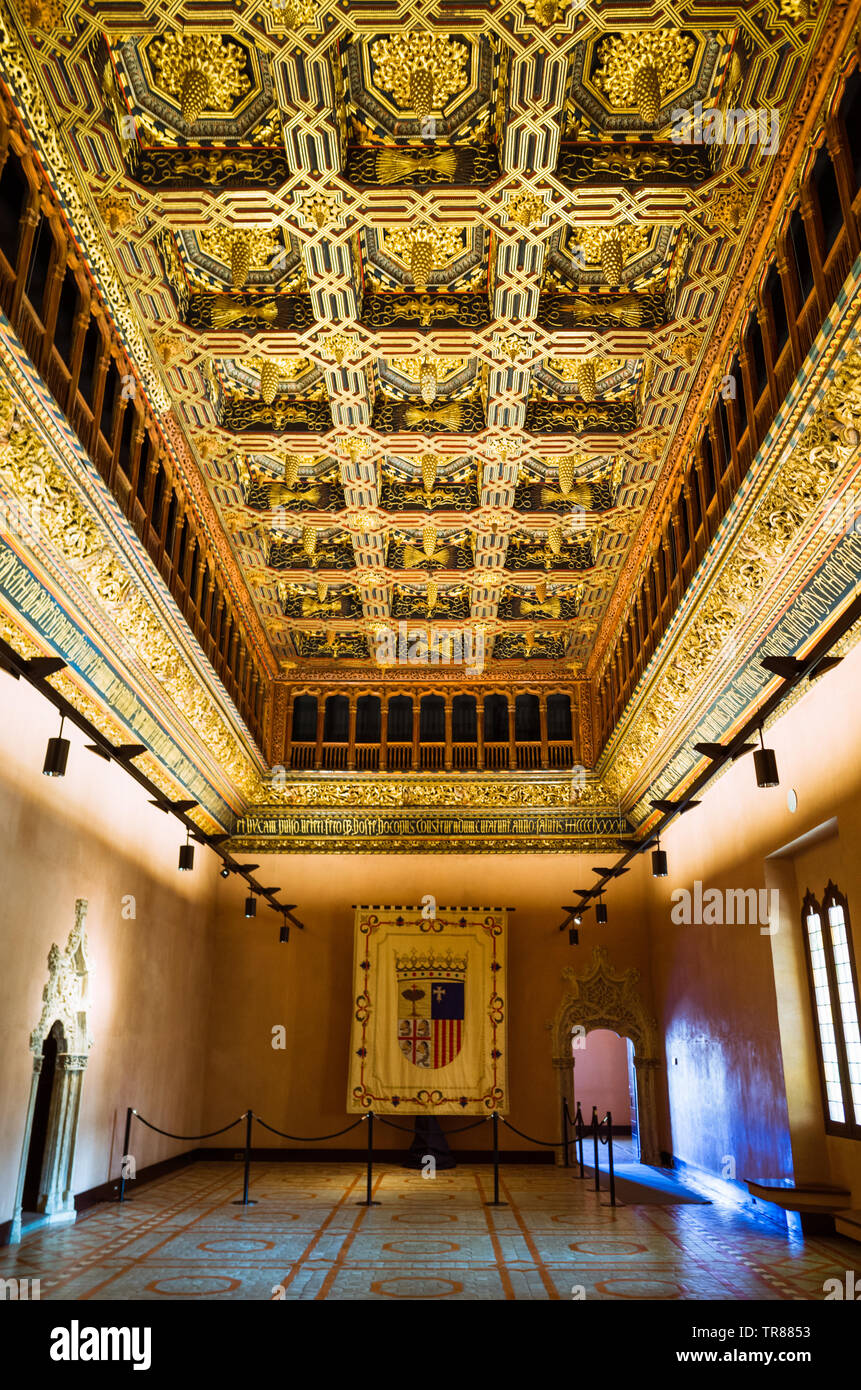Zaragoza, Aragon, Spain Grand Hall Throne Room of the Palace of the