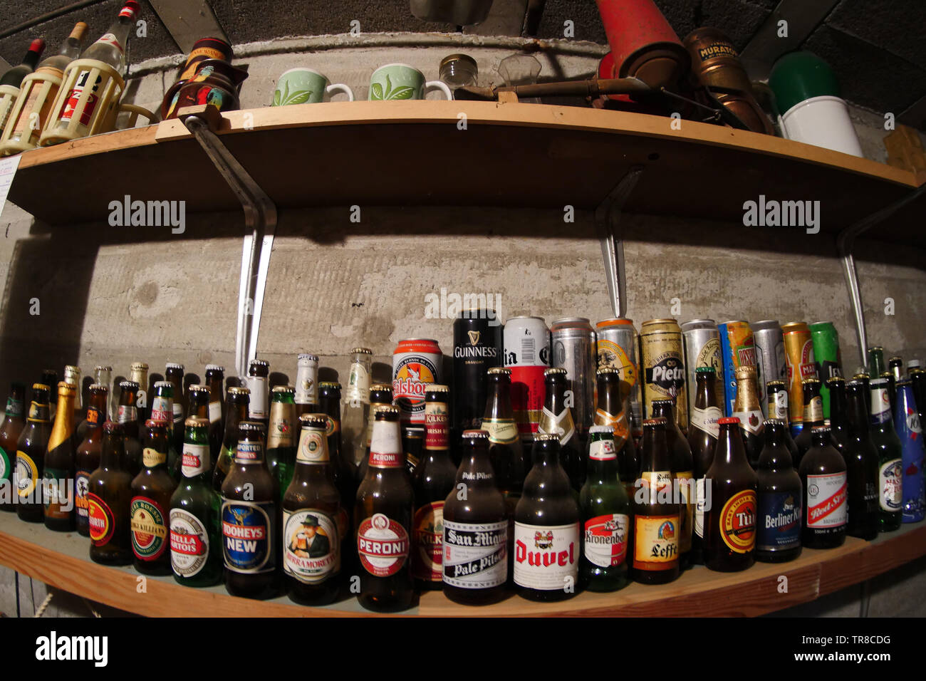 Beer bottles in a cellar, Lyon, France Stock Photo Alamy