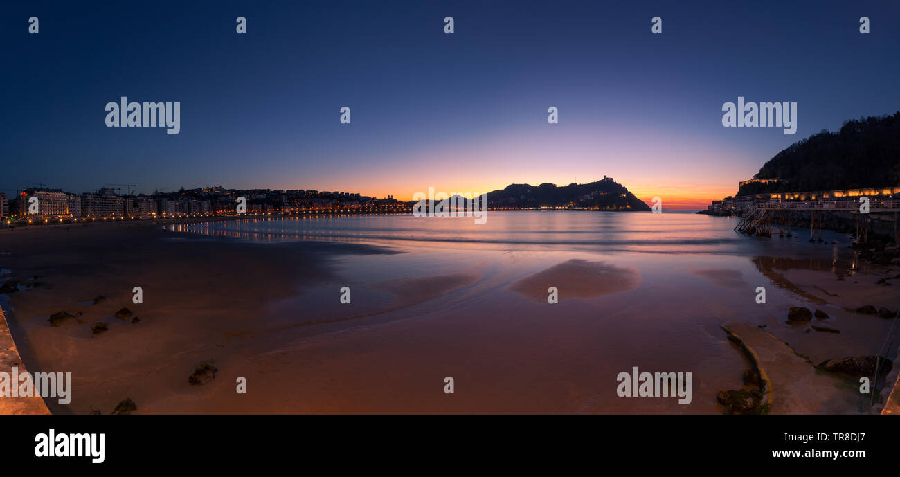 View from Donostia San Sebastian at the Basque Country. Stock Photo