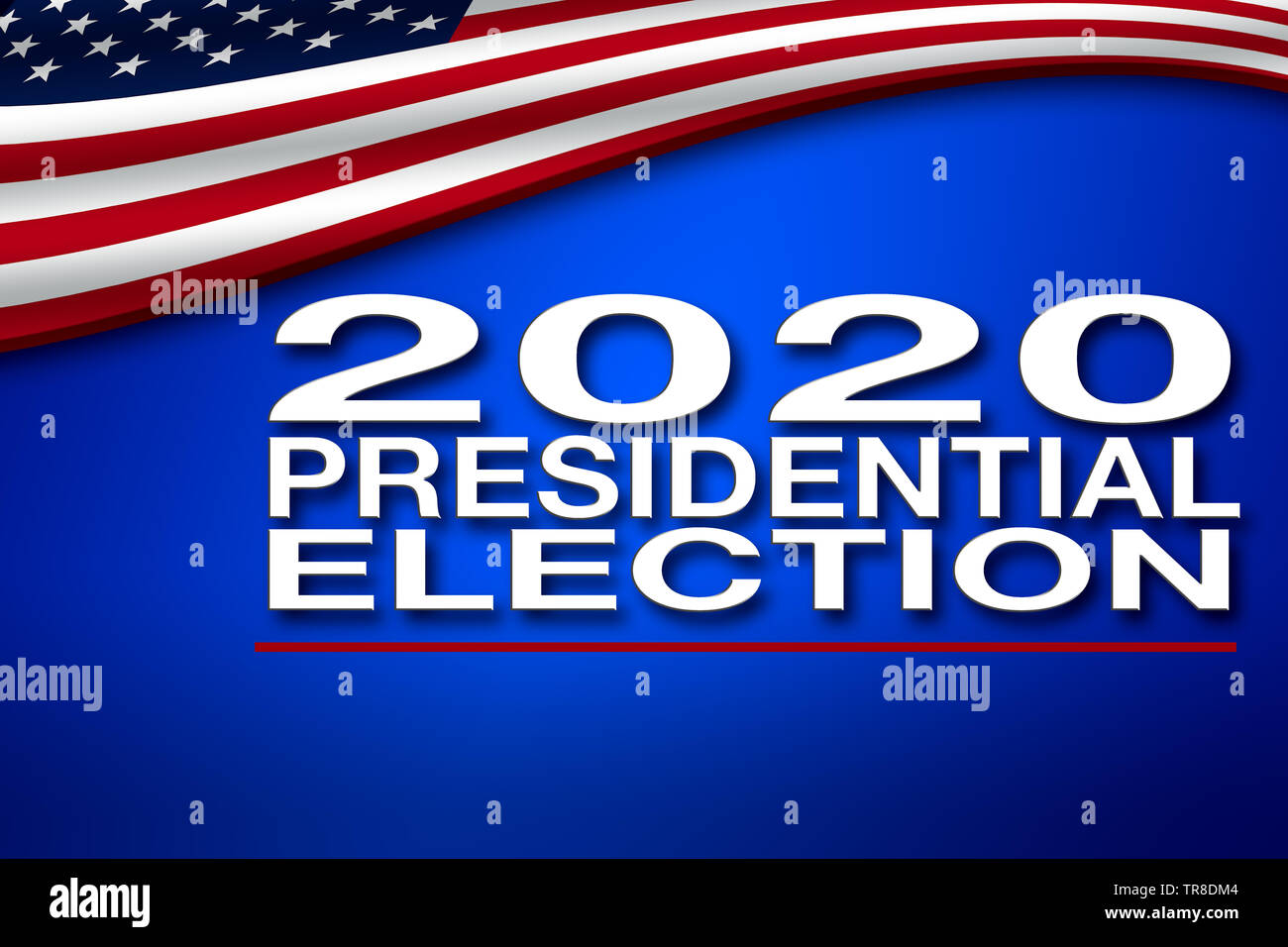 2020 Presidential Election Banner With Usa Flag Stock Photo - Alamy