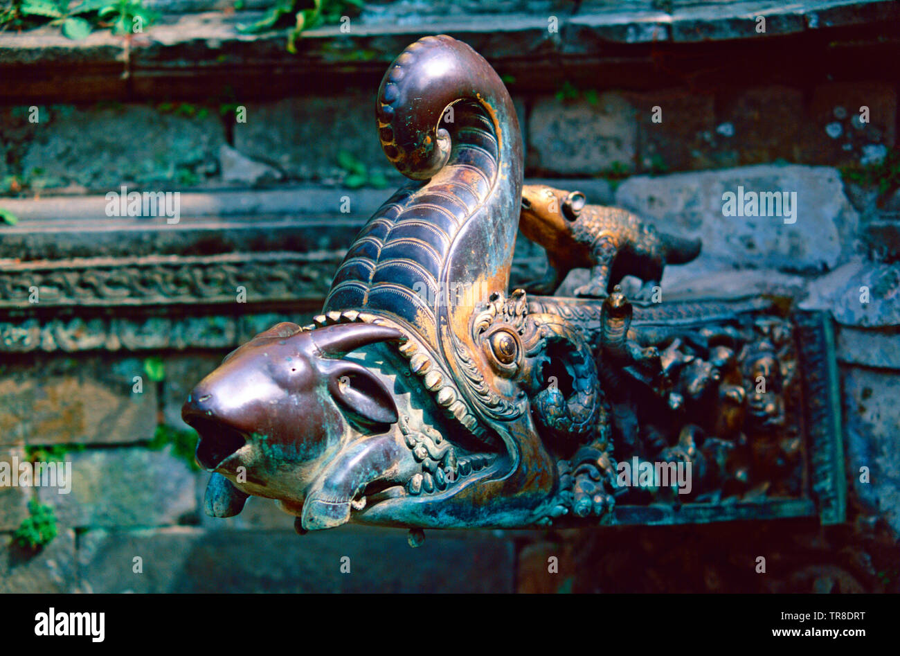 The gilded water spout,Royal Bath,Bhaktapur,Nepal Stock Photo Alamy