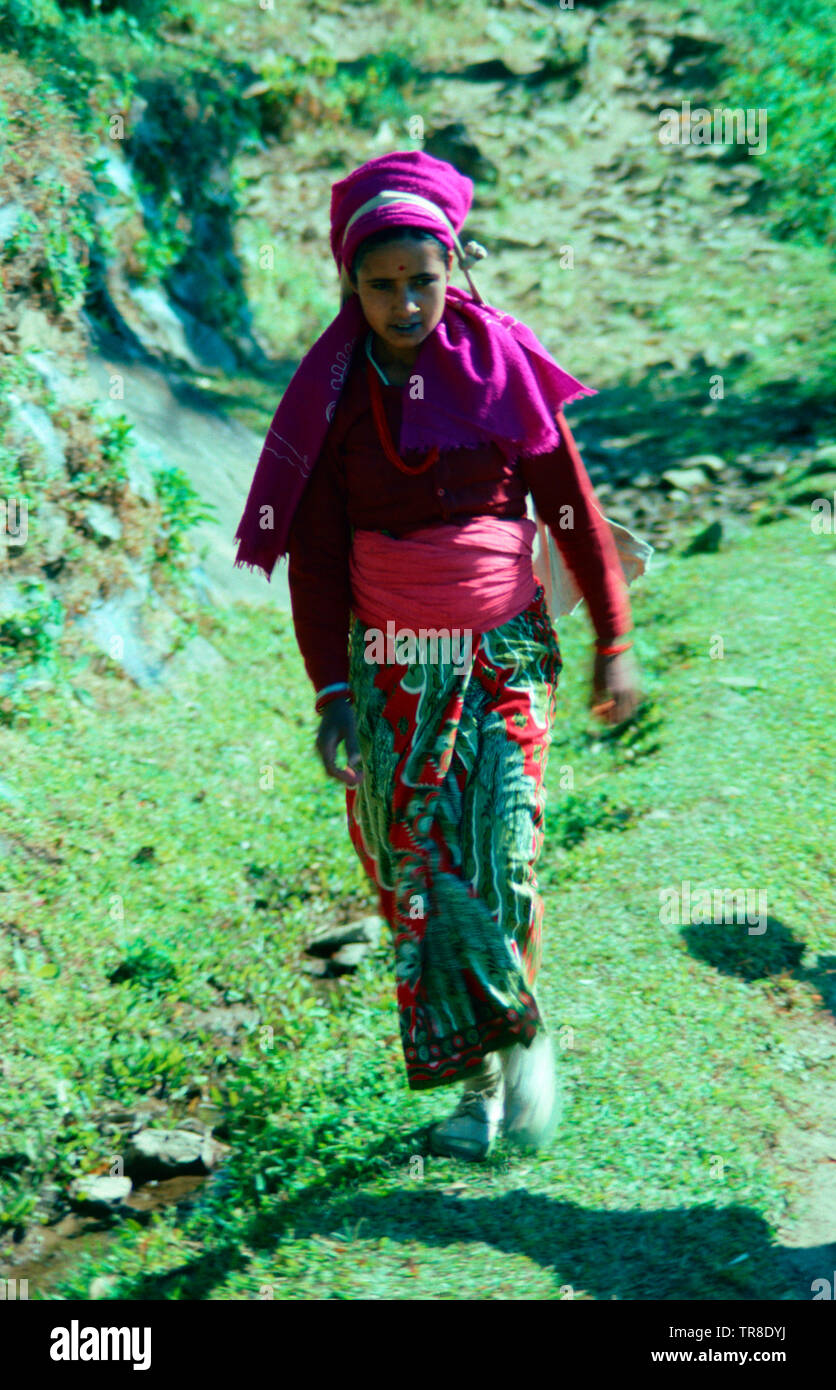 Young Limbu girl,Eastern Nepal Stock Photo