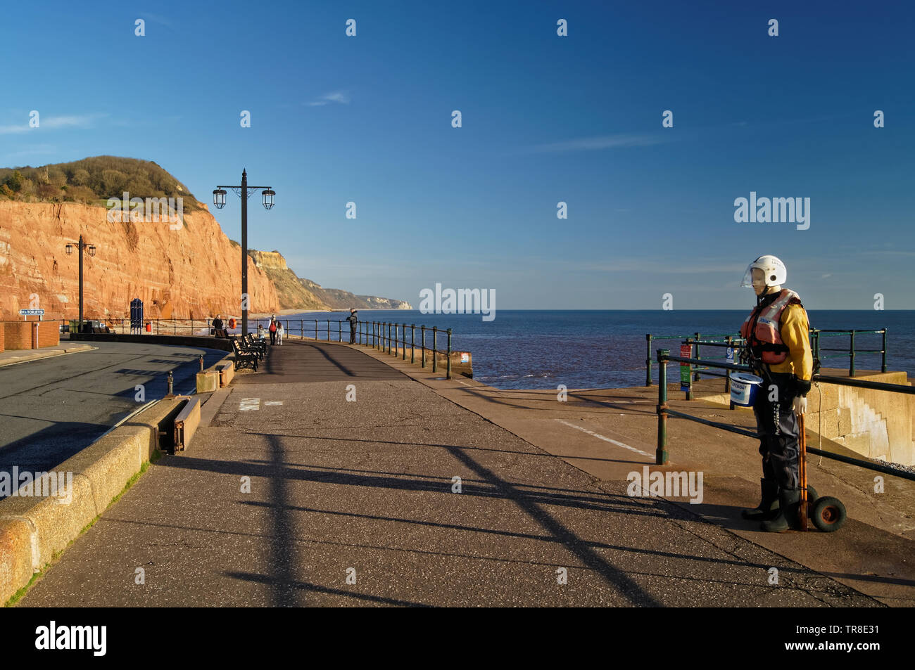 UK,Devon,Sidmouth Promenade and Coastline looking towards Hill Stock Photo Alamy