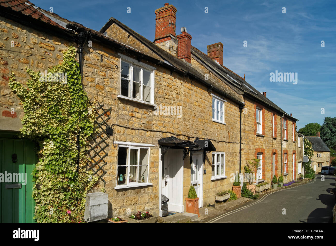 UK,Dorset,Beaminster,Church Street Cottages Stock Photo Alamy