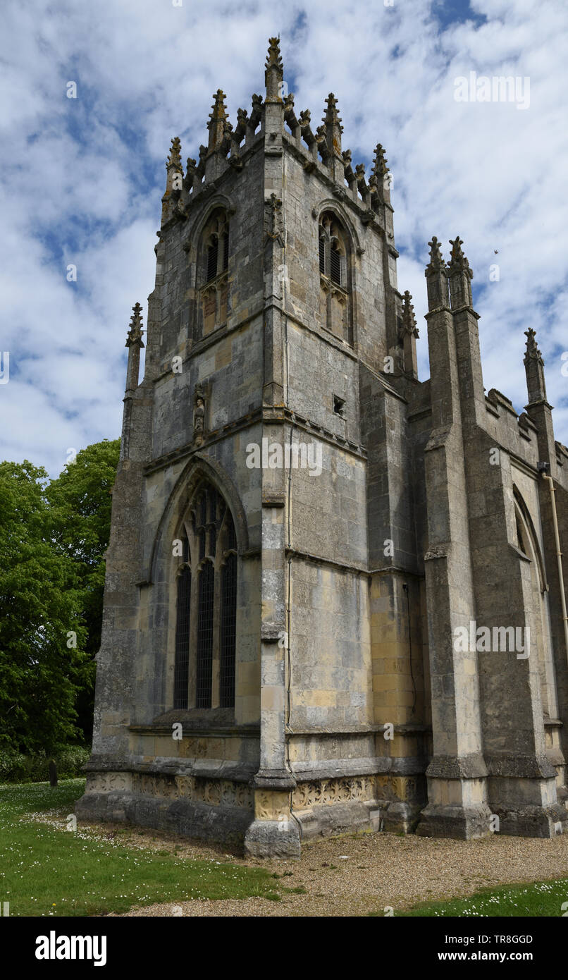 Perpendicular tower of St Augustine's Church, Skirlaugh, East Yorkshire, England Stock Photo