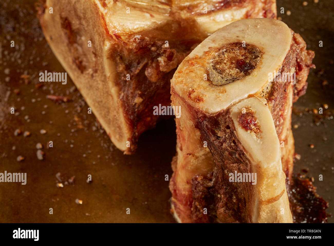 Roasted beef marrow bones Stock Photo Alamy