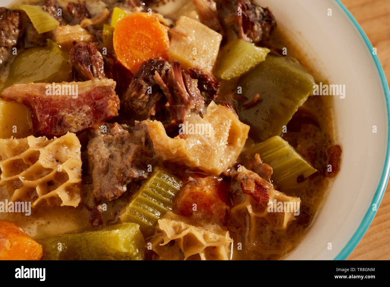 A bowl of Philadelphia Pepper Pot soup. A traditional Pennsylvania food