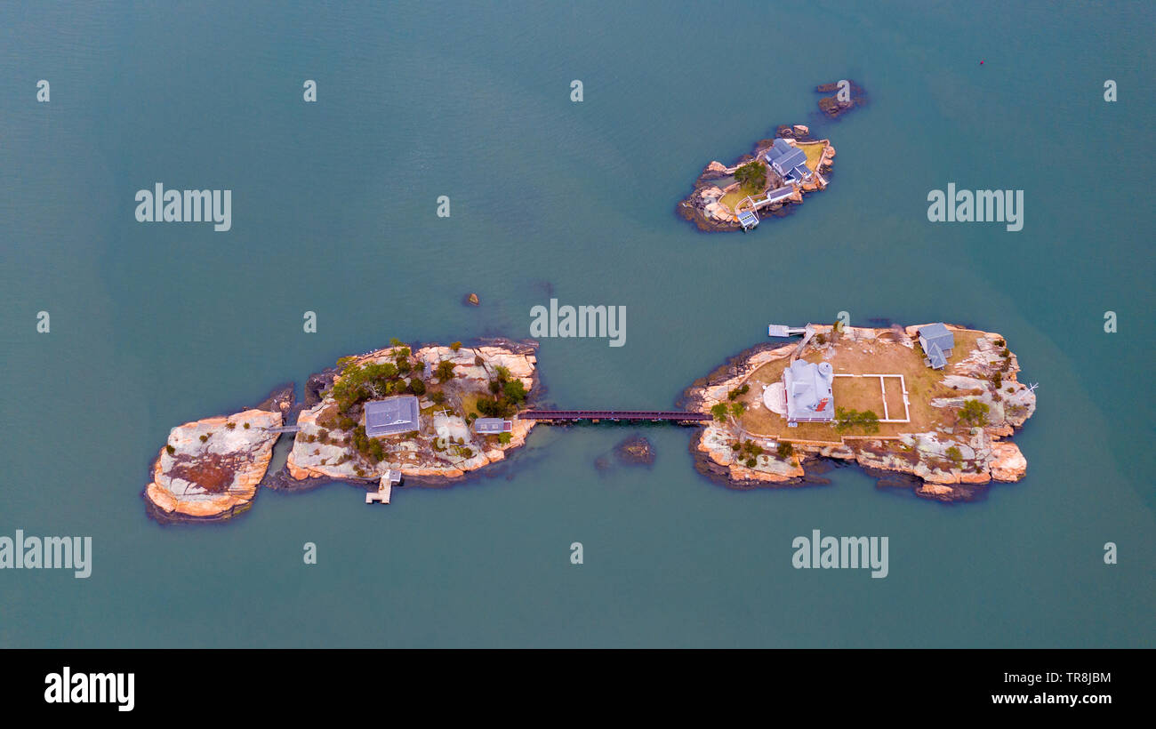 Cut in Two Island East and West, The Thimble Islands, or the Thimbles