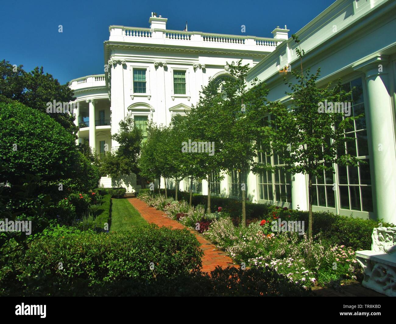 The White House, Washington D.C., view from the East Wing on a sunny summer day Stock Photo