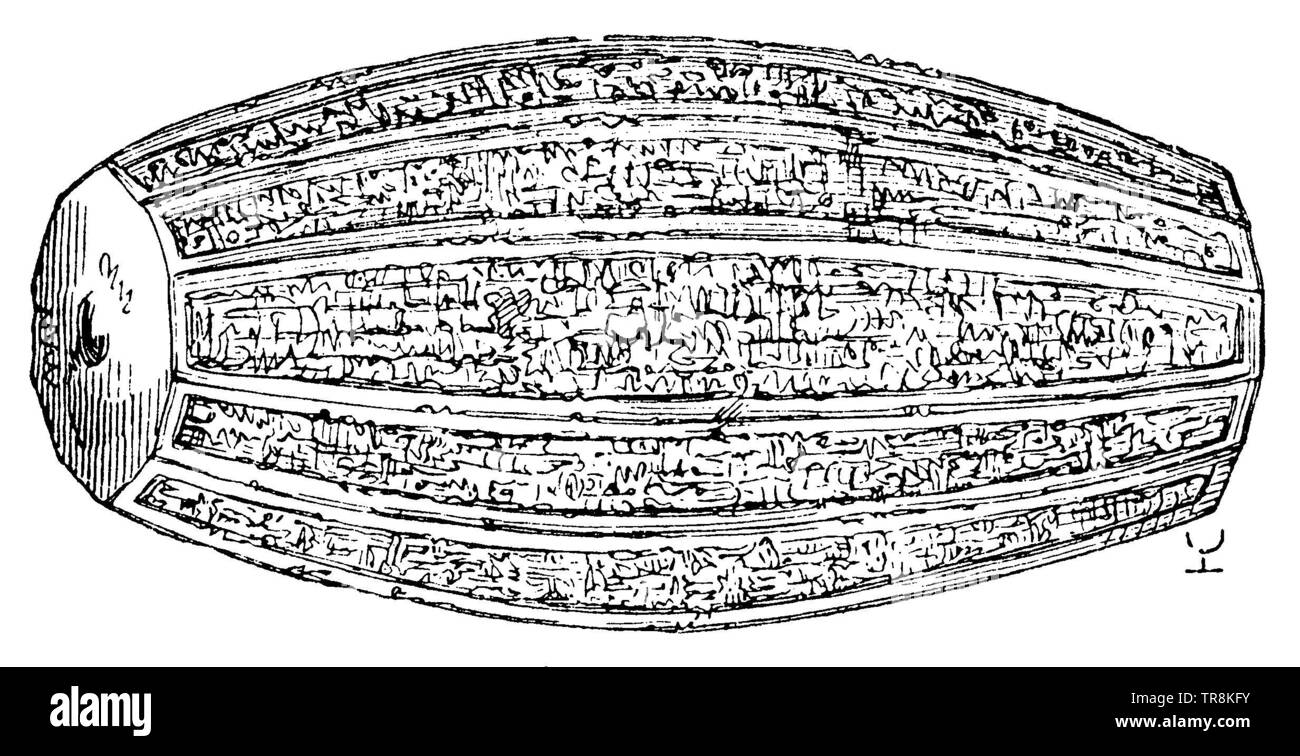 Wedge Shape Inscriptions Roller with wedge inscriptions, , (encyclopedia, 1893 Stock Photo - Alamy