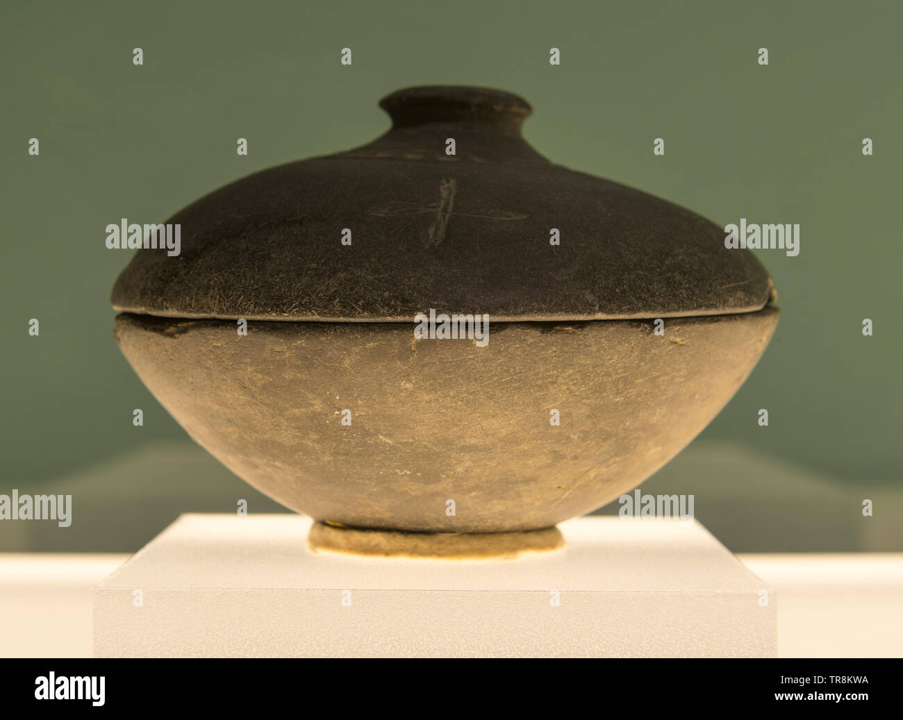 Stone Ritual Vessel. Takhti Sangin. 3rd-2nd centuries BCE. National Museum of Tajikistan. Stock Photo
