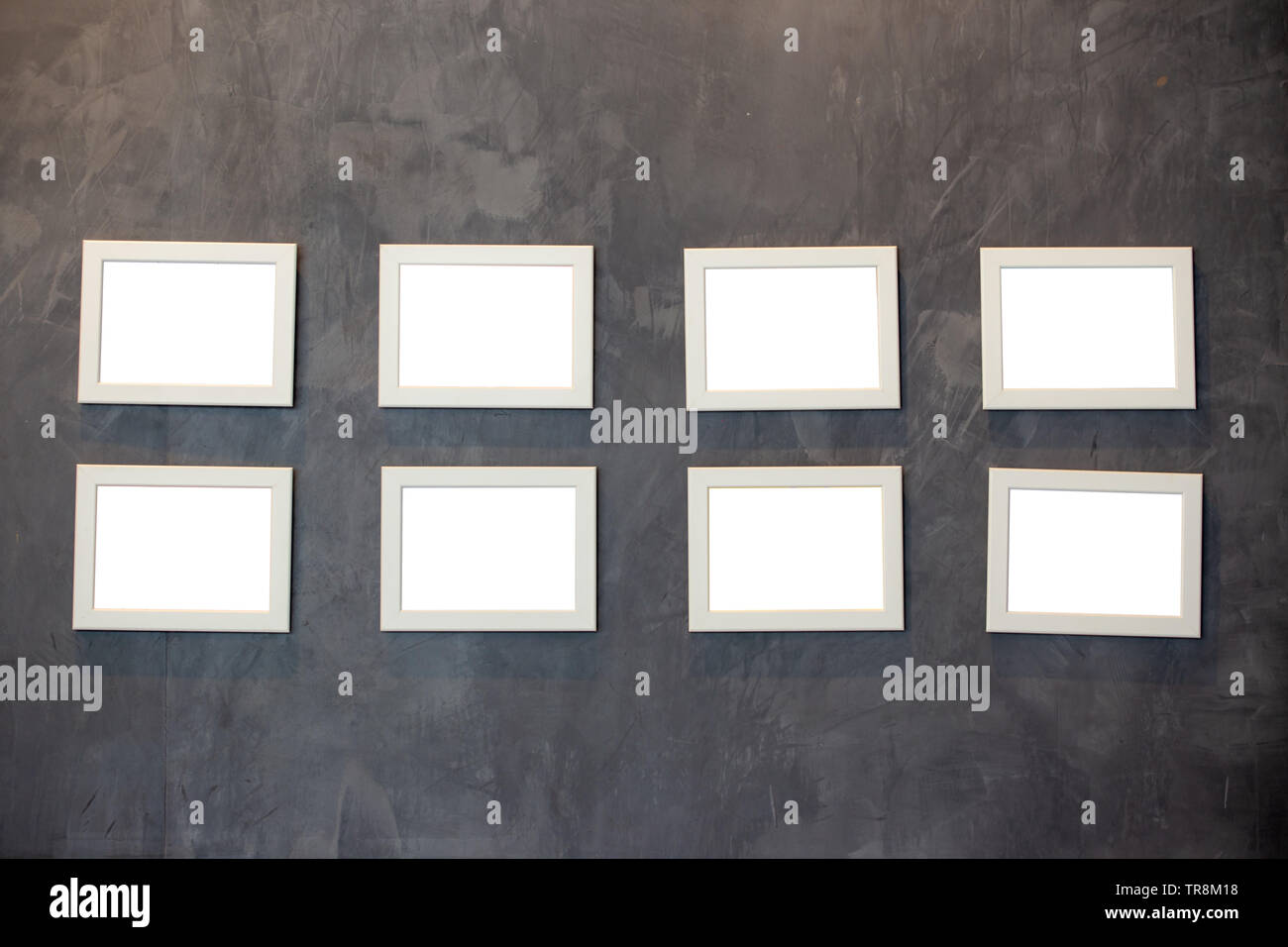 Collection of picture frames for paintings or photographs on the wall