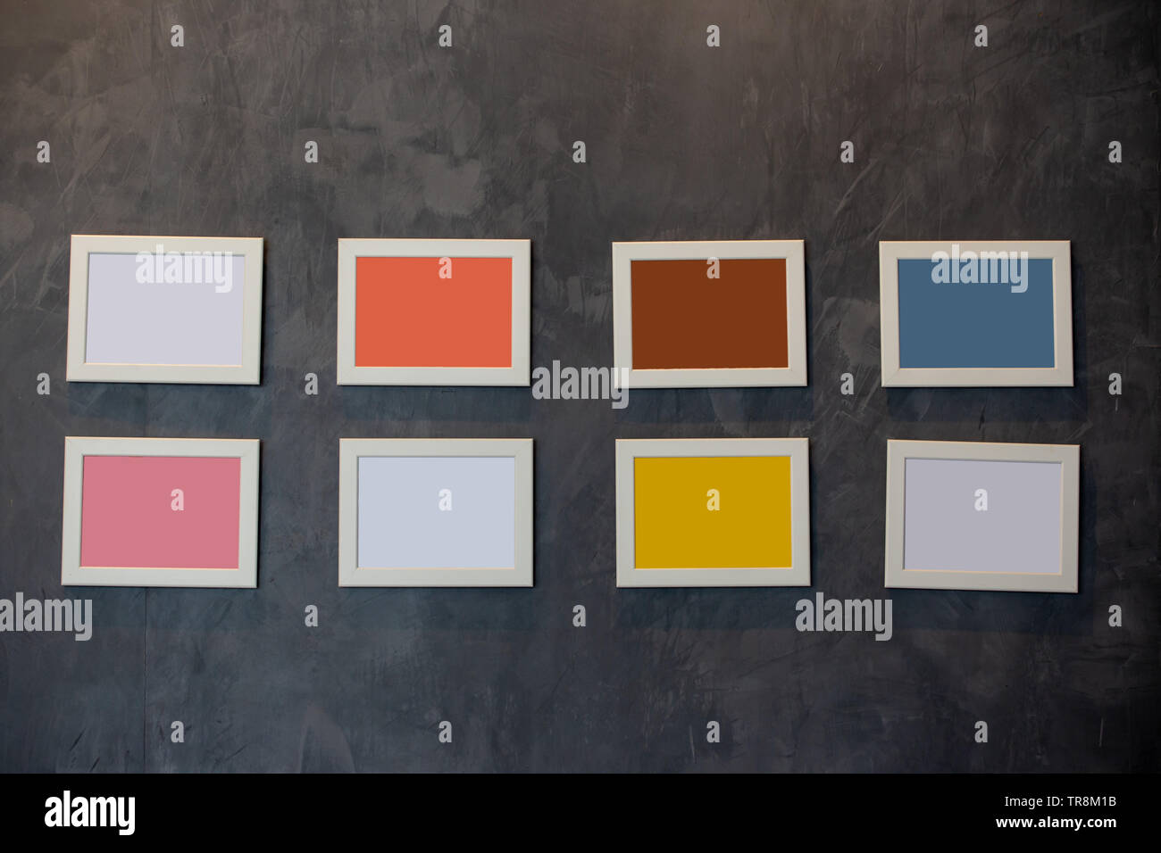 Collection of picture frames for paintings or photographs on the wall