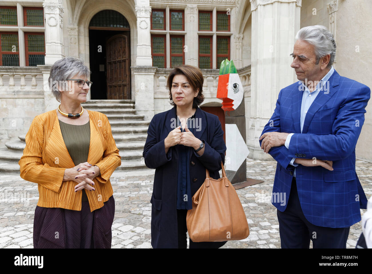 Tours, France.24th May,2019. Sophie&Gerard Capazza & a guest attend the Exhibition Re-naissance(s) of the Capazza Gallery.in Tours, France Stock Photo
