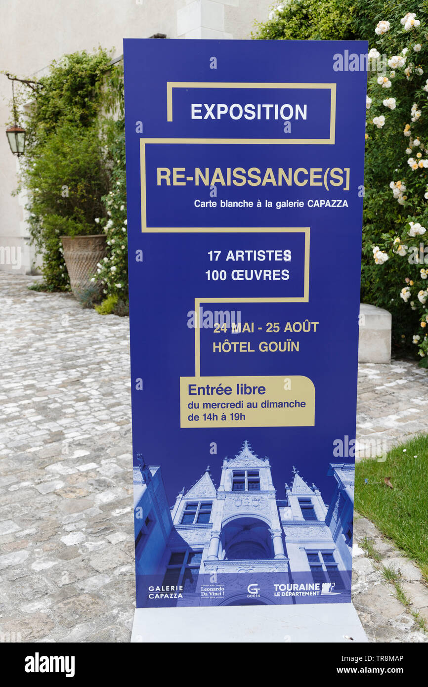 Tours, France.24th May,2019.Exhibition Re-naissance(s) of the Capazza Gallery in the Hotel Goüin in Tours, France Stock Photo