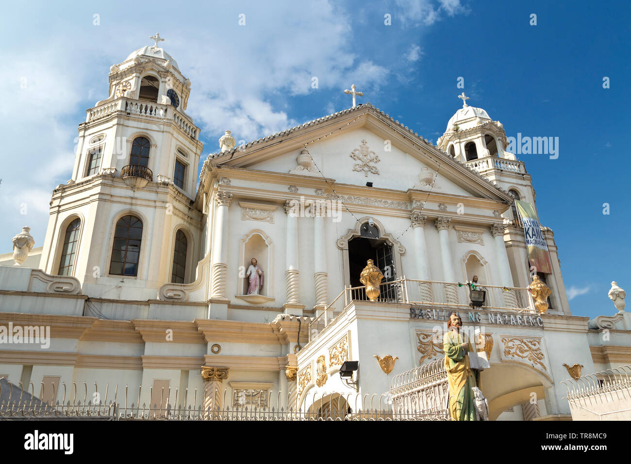 Quiapo, Philippines - July 16, 2016: Facade of catholic cathedral or church Stock Photo