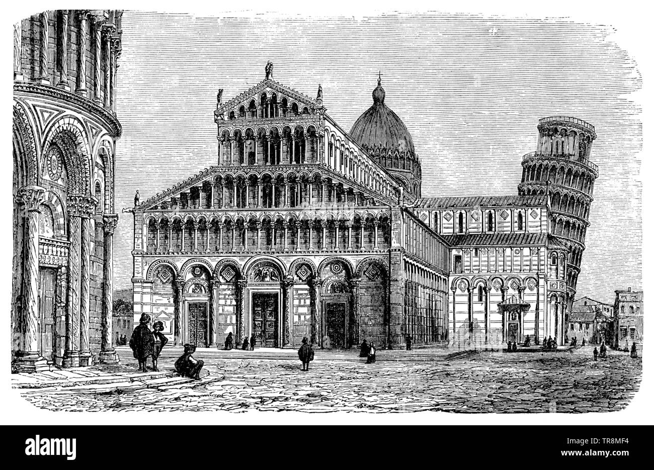 Pisa: Cathedral and Leaning Tower, ,  (art history book, 1887) Stock Photo