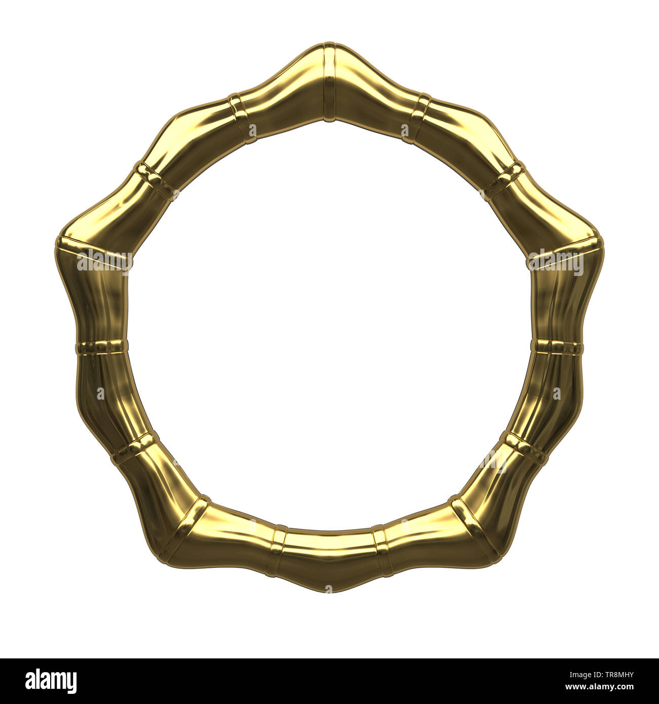 Abstract golden frame isolated on white background. 3D rendering Stock ...