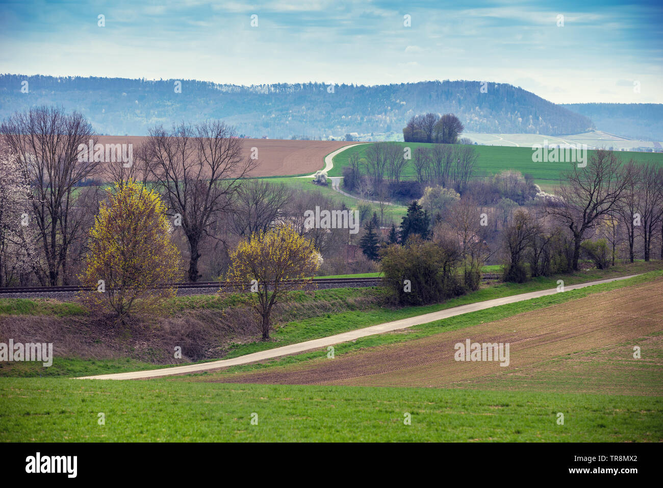 Mountain rural landscape in early spring Stock Photo - Alamy