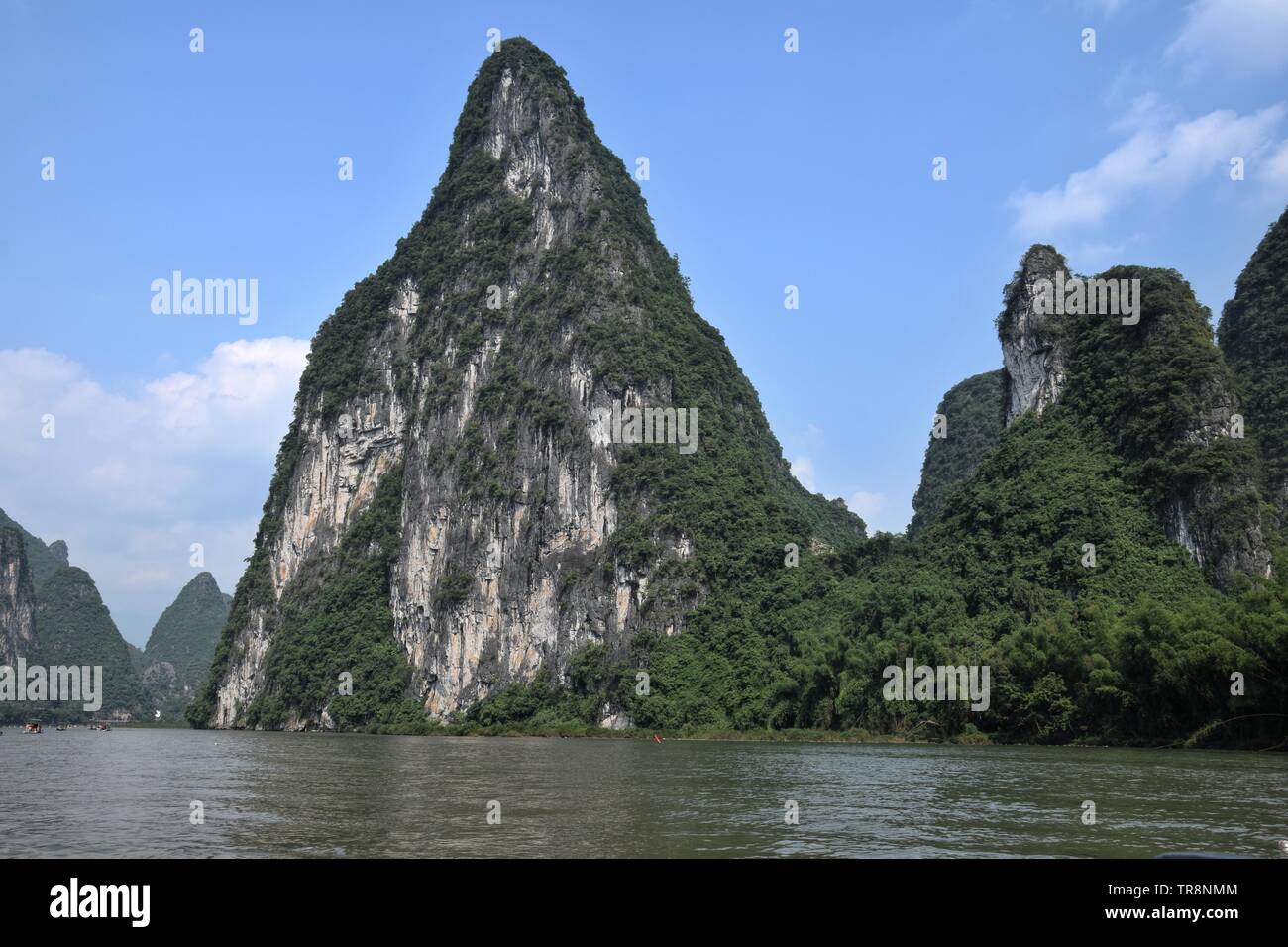 The area around small town Yangshuo in Guangxi Zhuang Autonomous Region in China is renowned for its karst landscape. Stock Photo